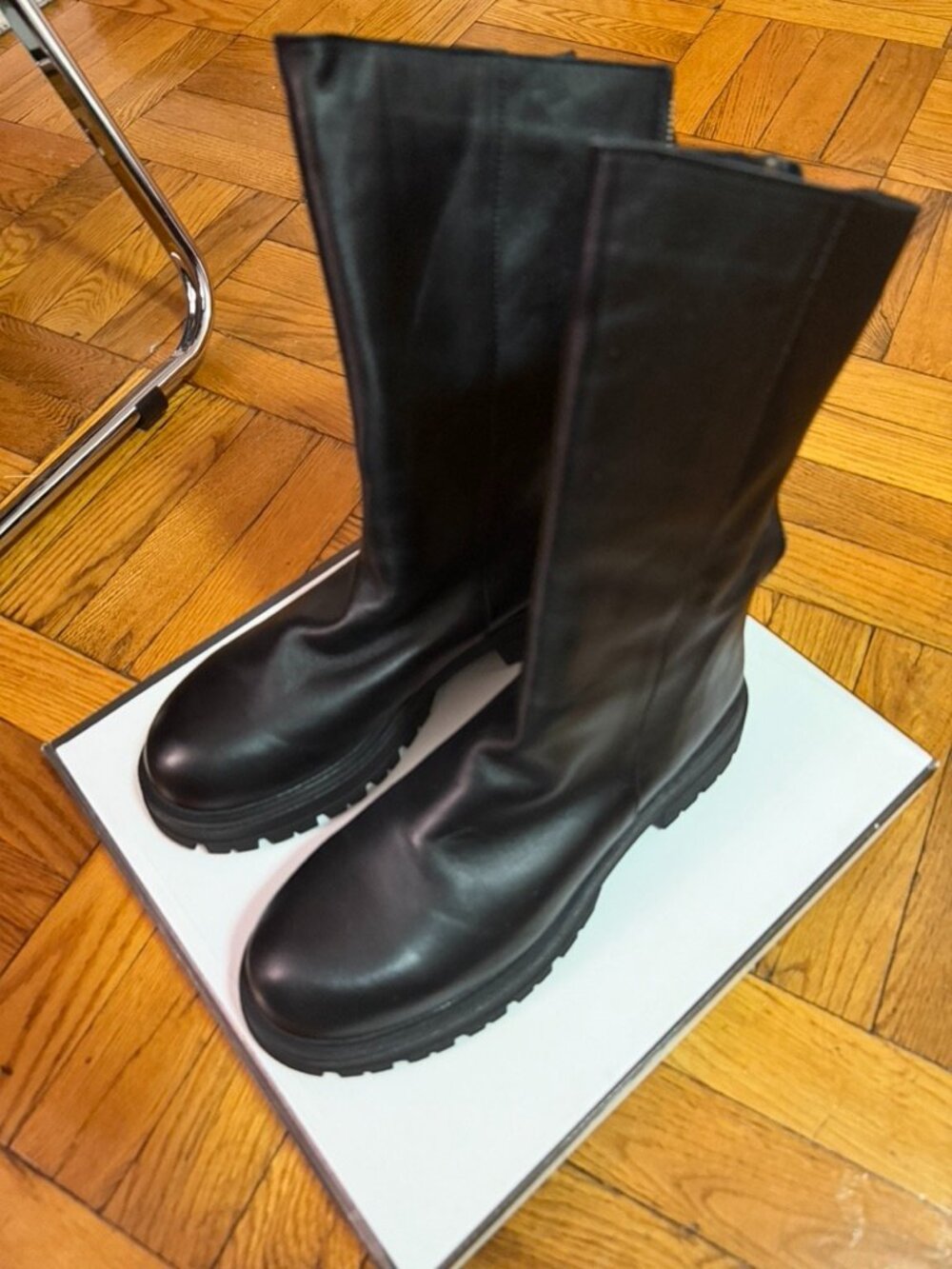 Steve Madden Black Leather Women's Boots